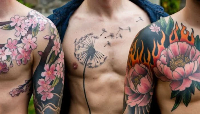 Flower Chest Tattoo